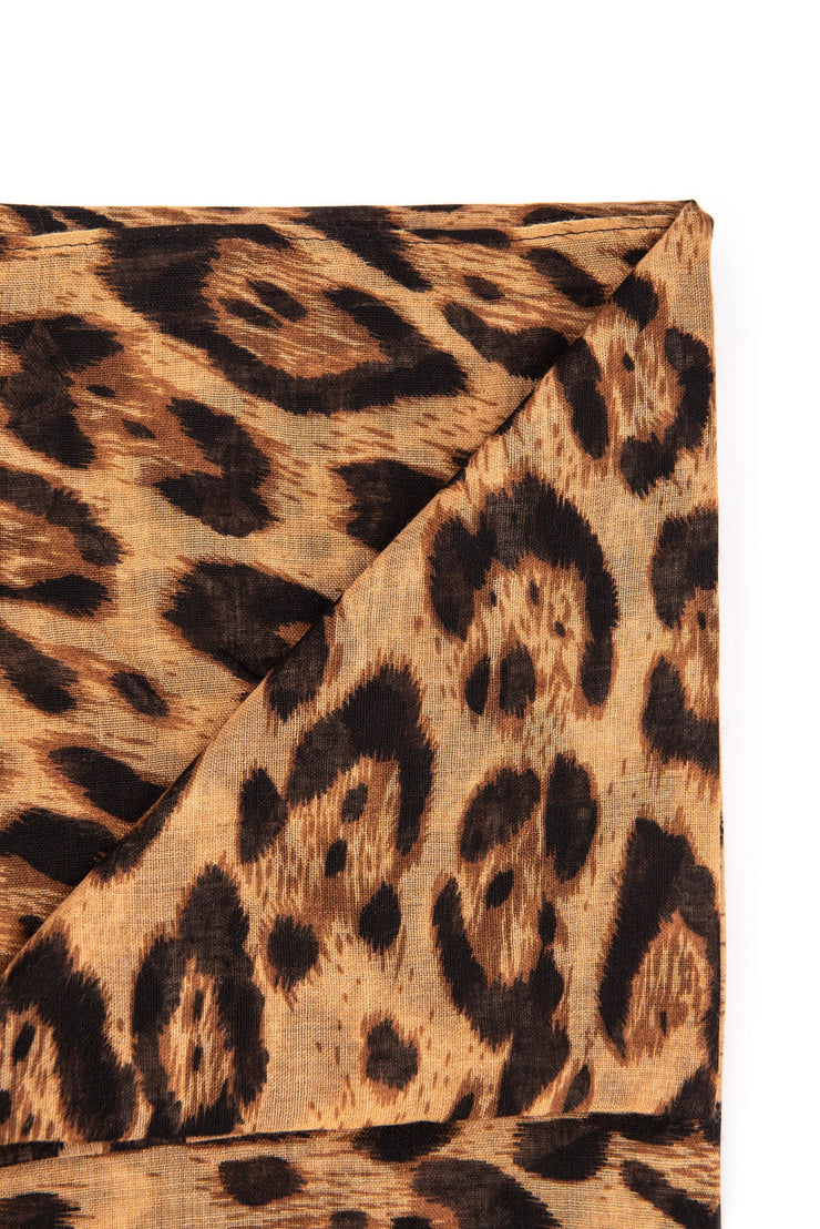 Foulard animalier leopardato marrone