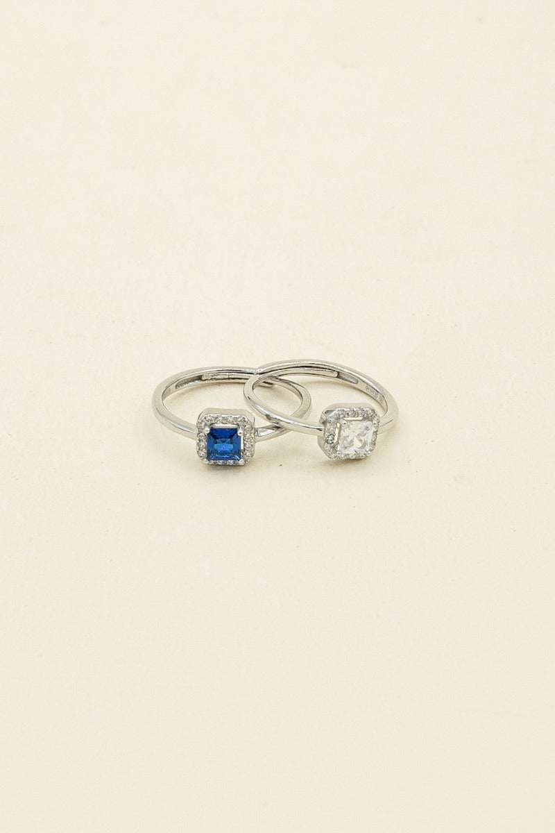 AANGG Set di anelli da sposa in argento 925 archio di fidanzaento con diaanti siulato