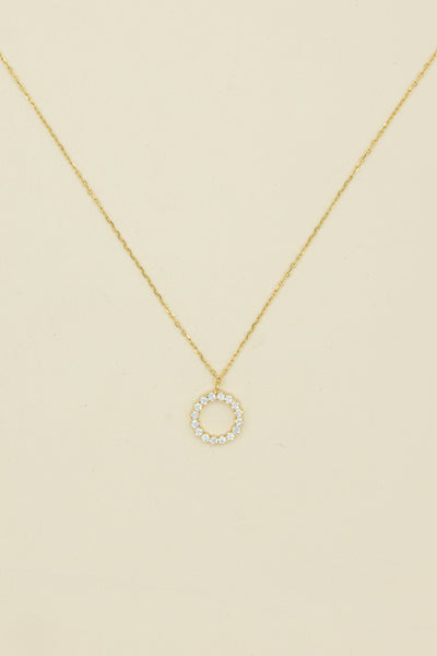 Collana oro cerchio di zirconi