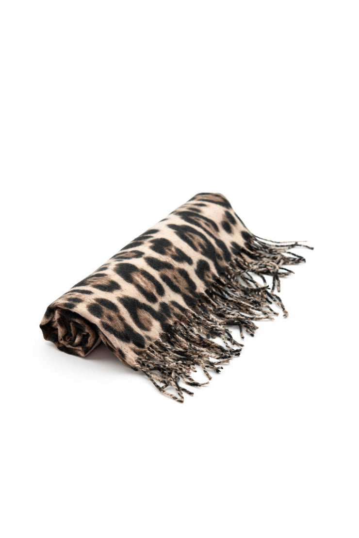 Sciarpa animalier leopardata - colore marrone