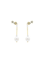orecchini perle zirconi argento925 gioielli stelle