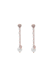orecchini cuore zirconi perle argento925 gioielli