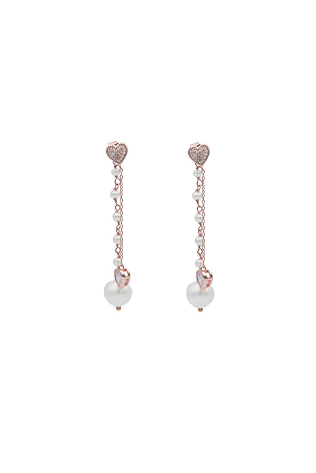 orecchini cuore zirconi perle argento925 gioielli