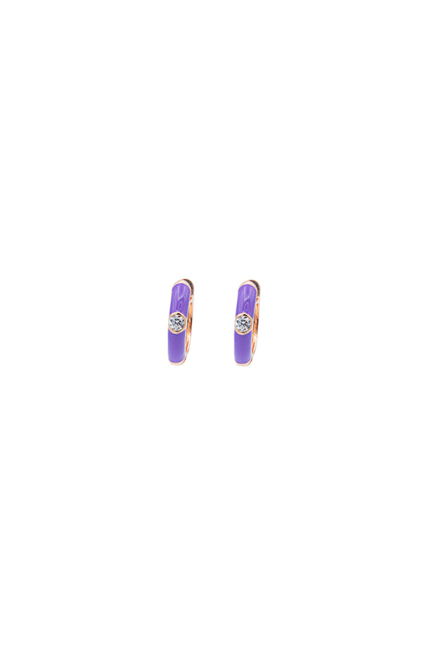 orecchini cerchio oro rosa lilla argento925 zircone gioielli
