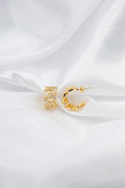 orecchini groumette oro giallo strass cerchio bijoux gioielli catena