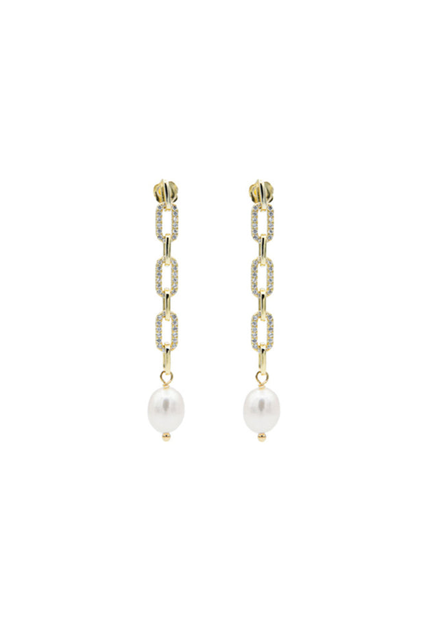 orecchini catena argento925 zirconi perle