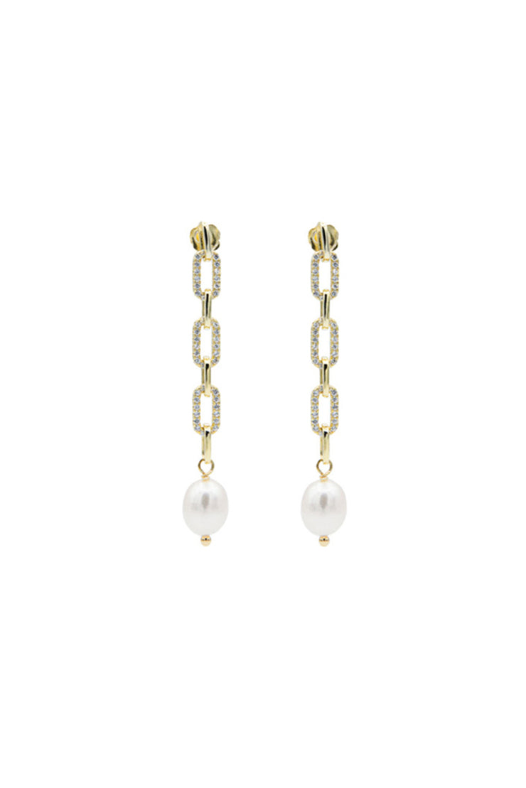orecchini catena argento925 zirconi perle