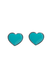 orecchini a forma di cuore di più colori - rodio