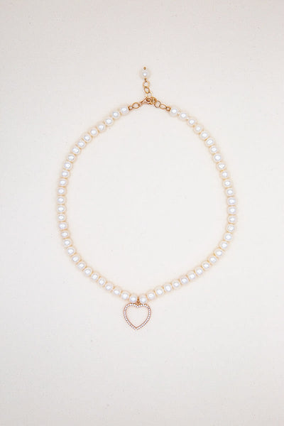 CASSIOPEA - Collana di perle con ciondolo cuore