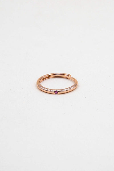 IZAR - Anello regolabile con zircone piccolo fucsia