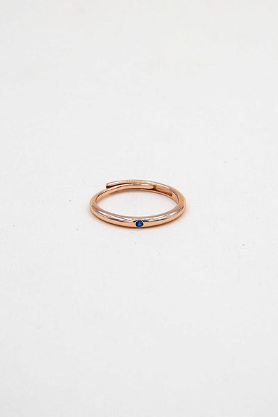 IZAR - Anello regolabile con zircone piccolo blu