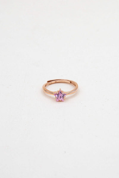 TESSA - Anello con zircone a stella rosa
