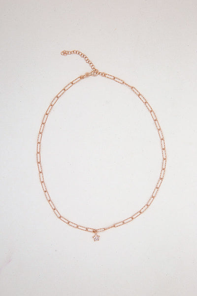 POLIS - Collana catena piccola con stella pendente - oro rosa