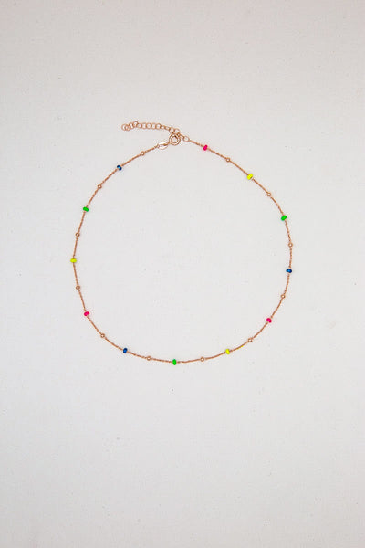 Collana oro rosa pallini smaltati
