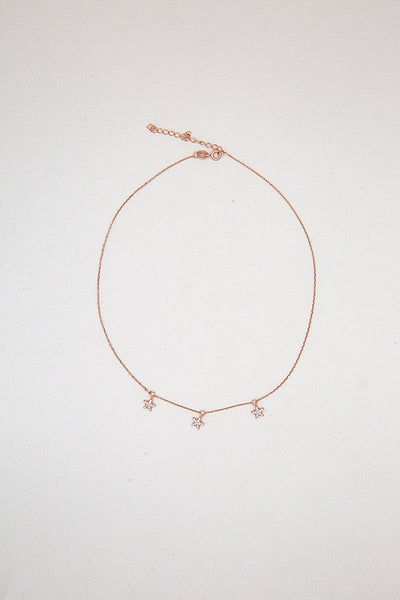 Collana con tre stelle - colore oro rosa