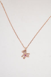 PROPUS - Collana a catena piccola con pendente orso - oro rosa