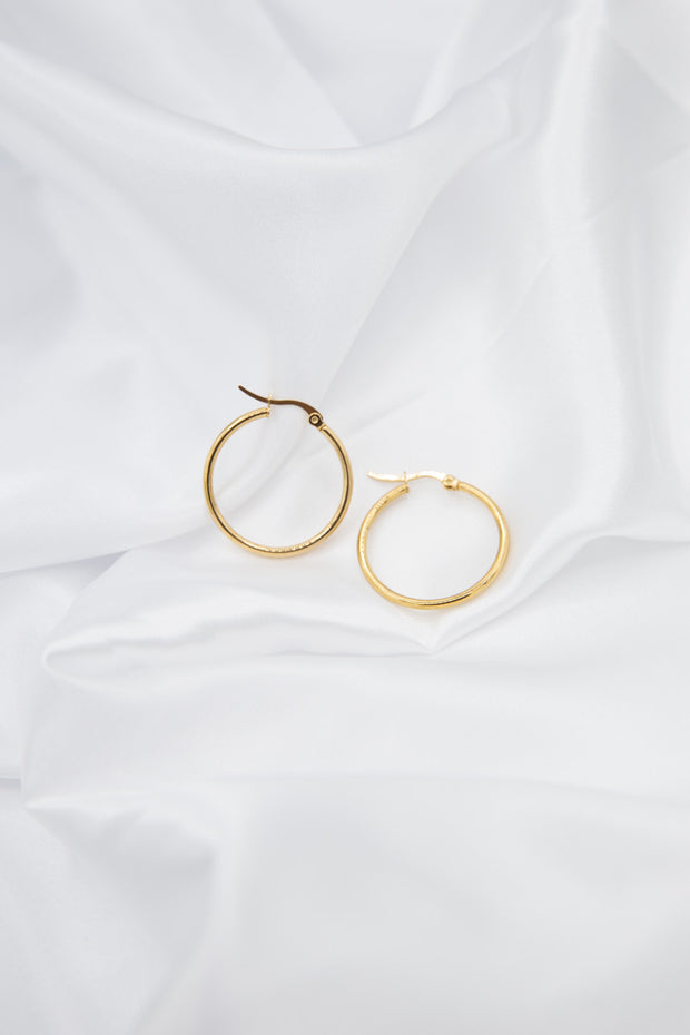 orecchini a cerchio oro giallo 2,8 cm bijoux gioielli