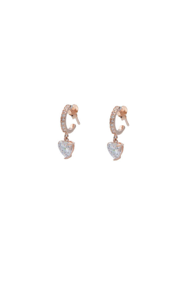 orecchini cuore bianco zircone argento925