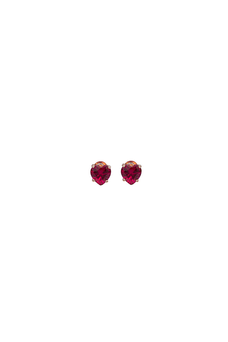 orecchini cuore rosso rosa argento925 zircone lobo