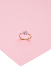 anello zircone stella rosa argento925
