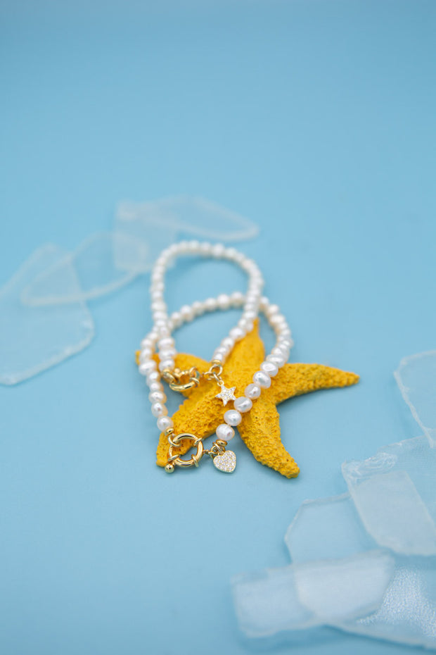 CORALIA - Bracciale con perle e ciondolo a stella