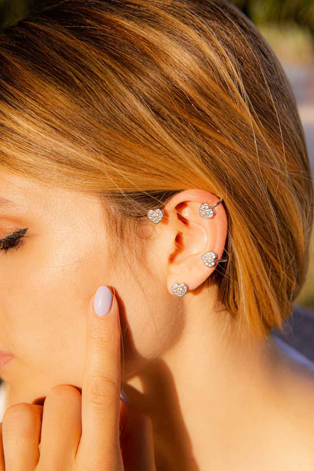 orecchino earcuff auricolare con decori in zirconi
